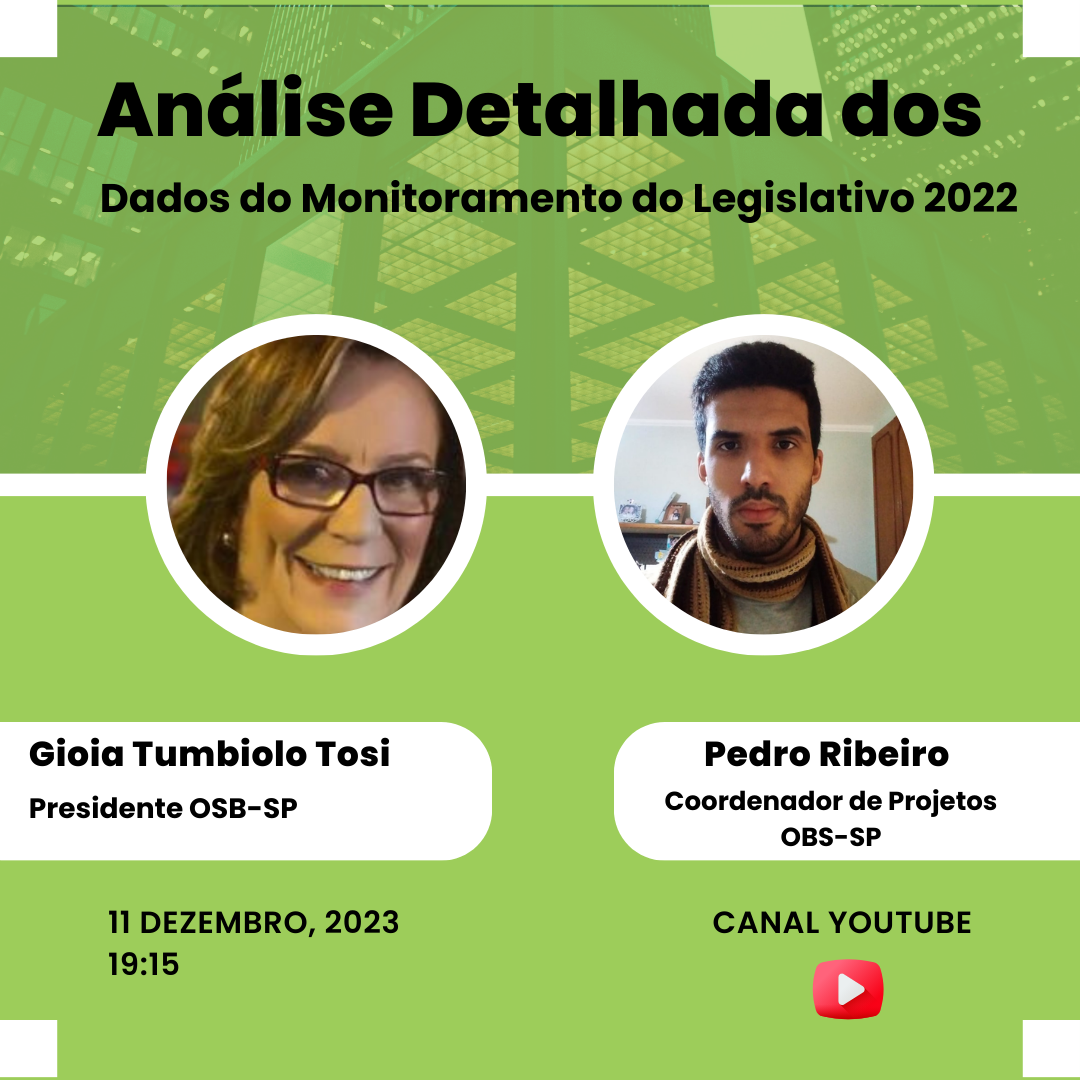 Live de Apresentação dos Dados de Monitoramento do Legislativo 2022