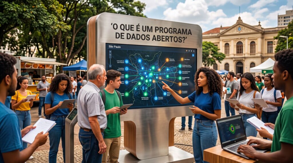 O que é um Programa de Dados Abertos?', usada para reforçar visualmente o conceito de dados abertos e sua aplicação no governo brasileiro.