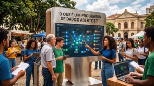 O que é um Programa de Dados Abertos?', usada para reforçar visualmente o conceito de dados abertos e sua aplicação no governo brasileiro.